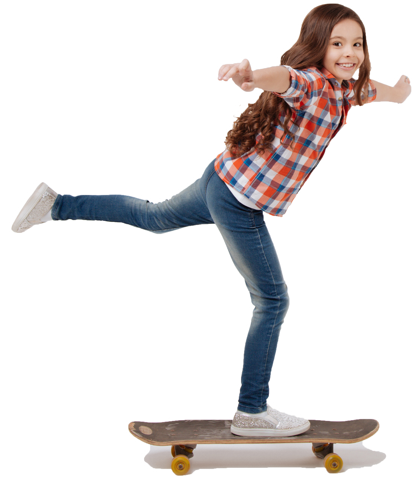 meisje op skateboard, ze rolt door het leven